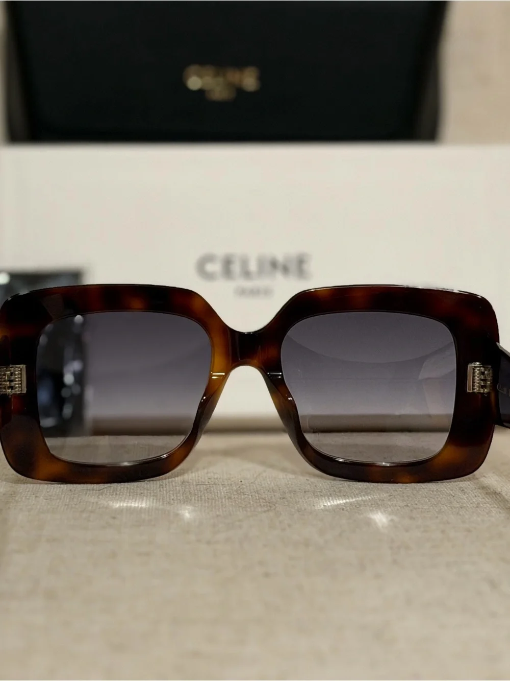 Celine Women’s Tortoiseshell Square Sunglasses - Brown Gradient